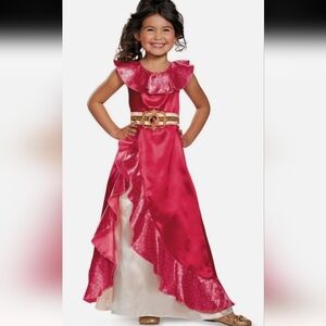 Disney Elena of Avalor Red & White Dress Halloween Costume - NWT Size M 7-8